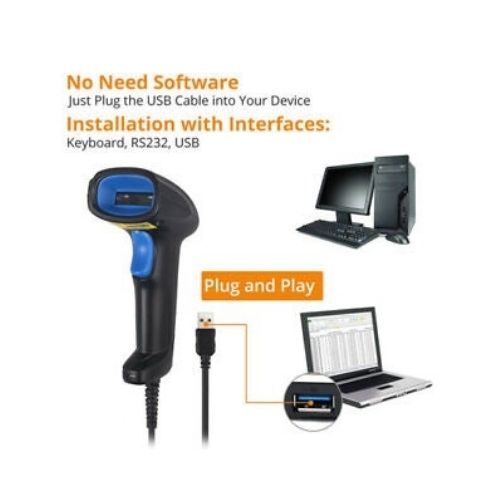 Cordless Laser Barcode Scanner Bar Code Wireless POS Handheld Scan 2.4G