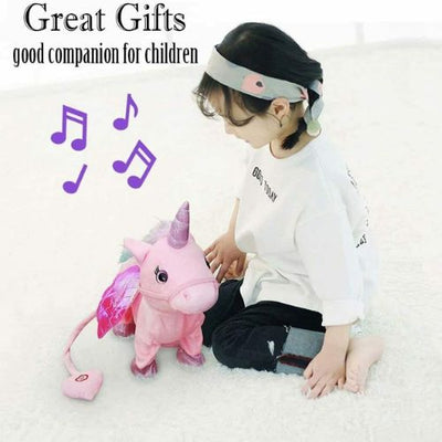 Electric Walking Unicorn Plush Toy Stuffed Animal Toy Electronic Music For Kids