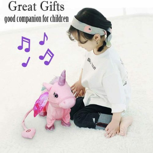 Electric Walking Unicorn Plush Toy Stuffed Animal Toy Electronic Music For Kids