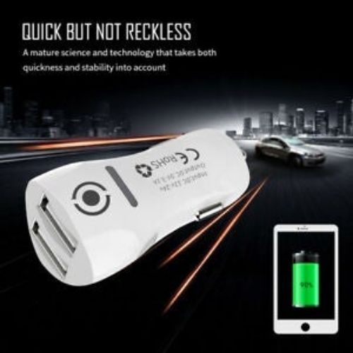 USB Car Charger Dual Port Adapter 5V 3.1A 2 Port 12-24V Cigarette Lighter Socket