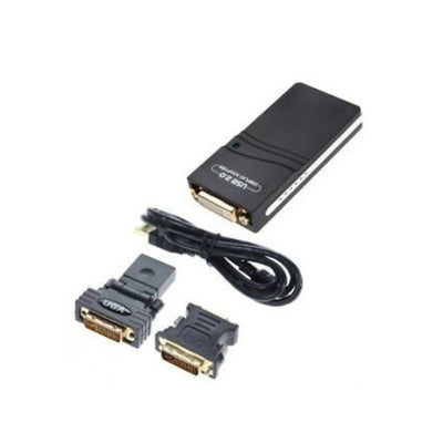 USB 2.0 VIDEO CARD EXTERNAL GRAPHIC ADAPTER DVI VGA HDMI MONITION EXTEND CLONE