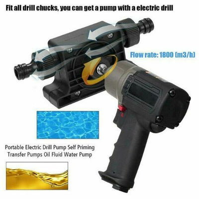 Portable Electric Drill Pump Self Priming Transfer Pump Oil Fluid Water Pump CA