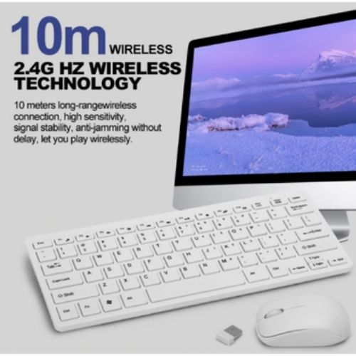 Wireless Keyboard and Mouse Combo Set Optical Mouse for PC Laptop with Receiver