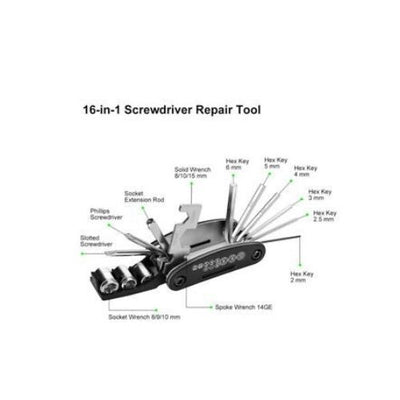 Bike Repair Set Bicycle Multi Function 16 in 1 Tool Kit