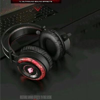 USB Wired Gaming Stereo Headset Wired Over Ear Gaming Noise Cancelling LED