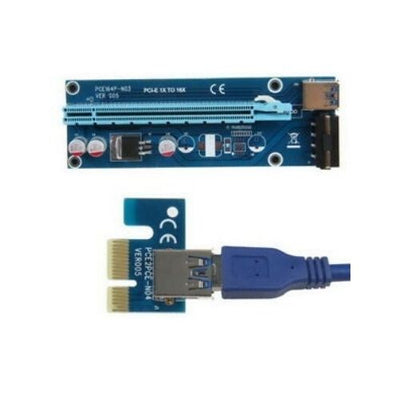 PCI-E 1x to 16x Powered USB 3.0 Extender Riser Adapter Card