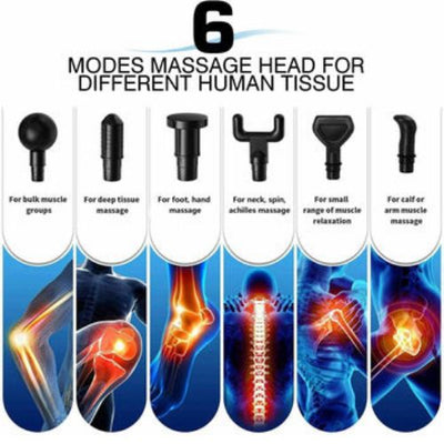 Massage Gun Muscle Massage Gun Deep Tissue 6 Heads 30 Speeds Percussion Massage