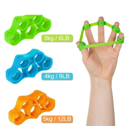 3pcs Finger Stretcher Hand Exercise Grip Strength Resistance Bands Training CA