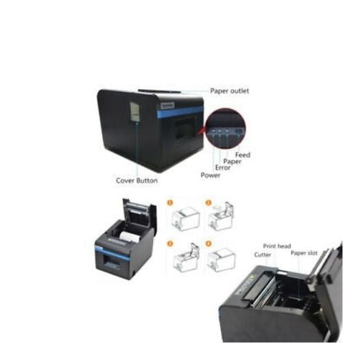 POS Thermal Receipt Printer USB Port With Power Supply 80mm