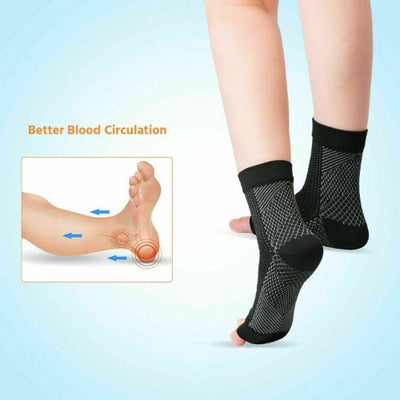 Copper Infused Compression Socks Planter Fasciitis Ankle Support Pain Relief  ca