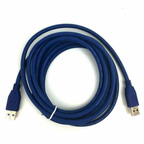 USB Cable A Male To A Male Plug Shielded 5Gbps High Speed 2.0 Lead Black 28 AWG