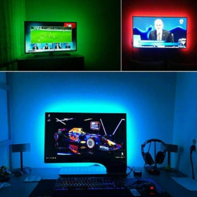 LED Strip Lights TV Backlight 3M RGB USB Powered Multi Colored CHANGING for TV