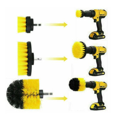 3Pcs Set Round Electric Drill Brush Rotary Tub Cleaning Tools Scrubber Floor Car