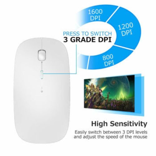 2.4GHz Slim Wireless Cordless Optical Mouse Mice USB Receiver for Android Laptop