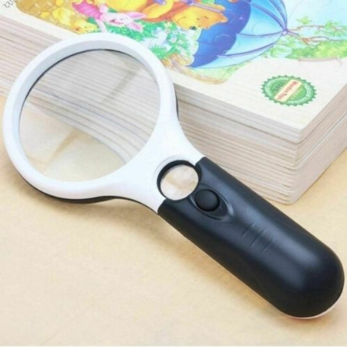 45X Handheld Magnifying Glass with 3 LED Light Magnifier Jewelry Loupe Lens CA