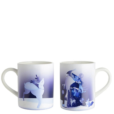 Blue Christmas Mugs