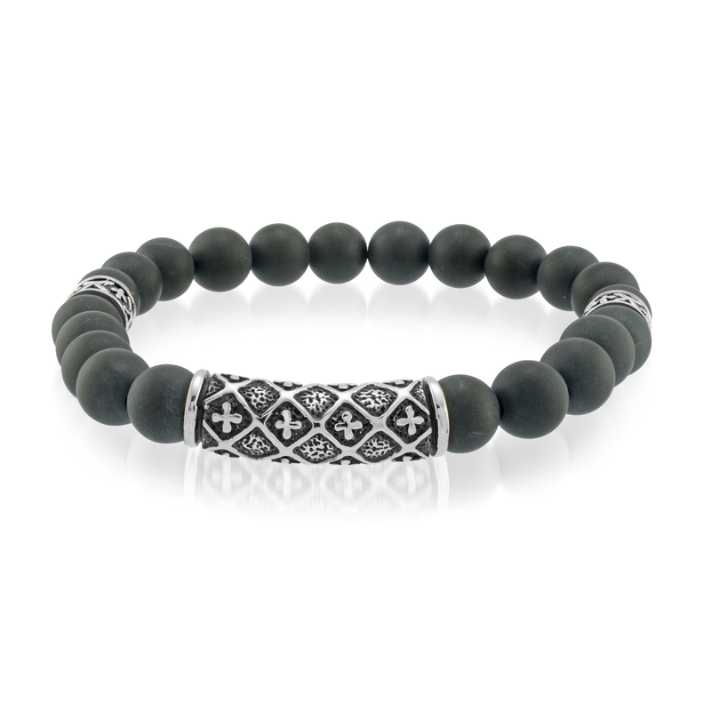 Italgem Steel Nero Cross Bracelet