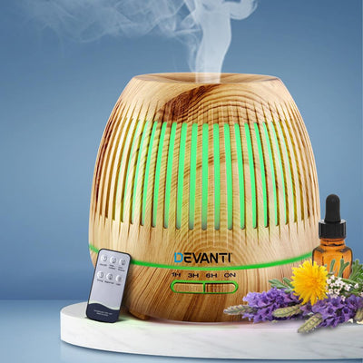 Devanti Aromatherapy Diffuser Aroma Essential Oils Air Humidifier LED Light 400ml