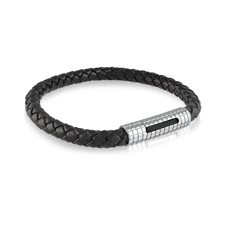 Italgem Steel Classico Leather Bracelet