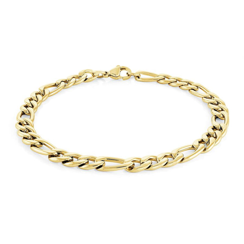 Italgem Steel 6MM Figaro Bracelet