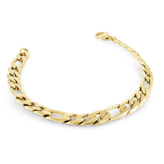 Italgem Steel 7MM Figaro Bracelet