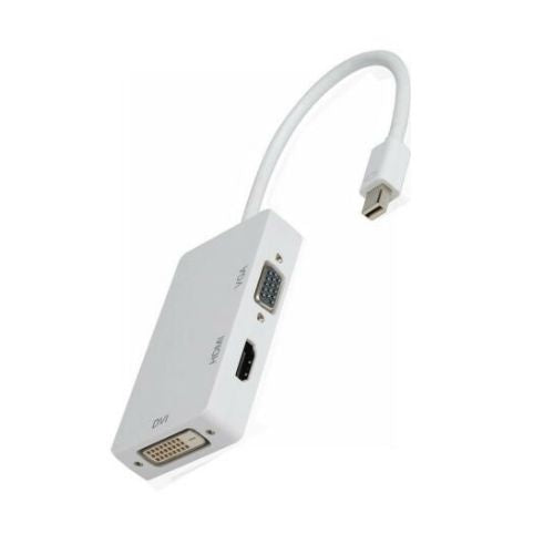 3 in 1 Mini Display Port to HDMI VGA DVI Adapter for MacBook Laptop Computer