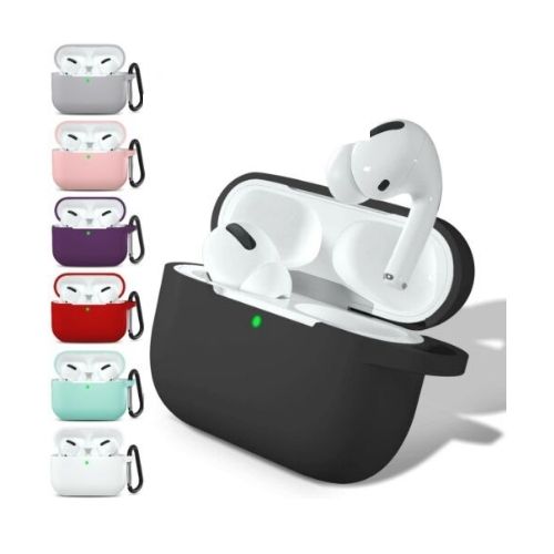 Silicone Airpod Pro Case Soft Cover With Belt Clip For Apple AirPods Pro 2019