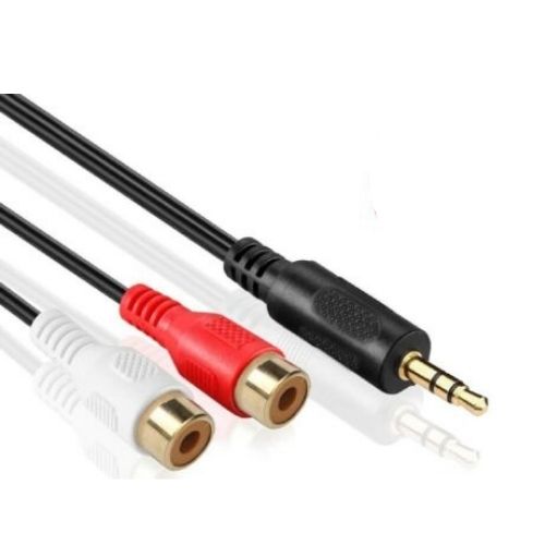 3.5mm Aux Male to 2 RCA Female Adapter Cable Y Audio Jack for iPod MP3 TV Phone
