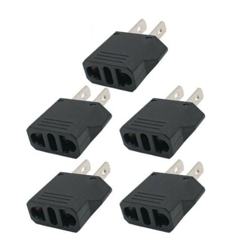 Type C EU to US & Canada Travel Adapter Plug Universal Power Converter (5 Pack)