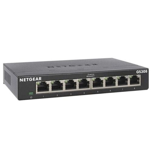 Energy Efficient 8 Port Gigabit Ethernet Switch W/ Sturdy Metal Fanless Housing