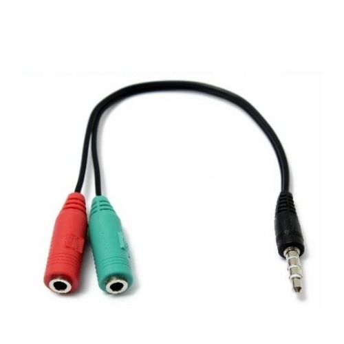 Audio Splitter 3.5mm Male to 2 Aux Female Cable Converter Adapter for Mic Sound