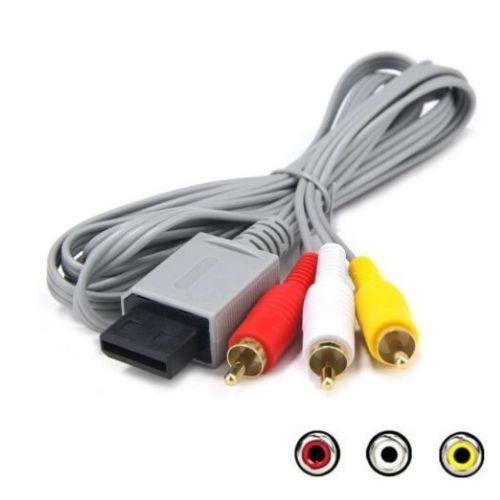 For Nintendo Wii / Wii U Cable - RCA AV Composite Cord Adapter Audio Video