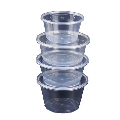 100 Pcs 750ml Take Away Food Platstic Containers Boxes Base and Lids Bulk Pack