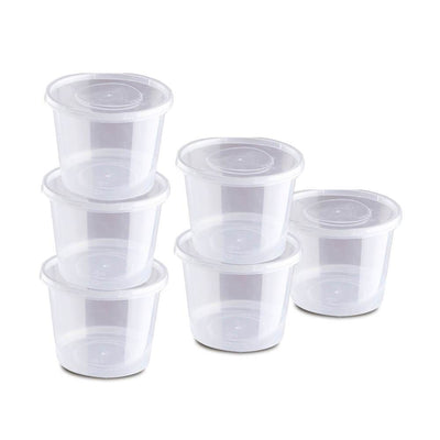 1000 Pcs 750ml Take Away Food Platstic Containers Boxes Base and Lids Bulk Pack