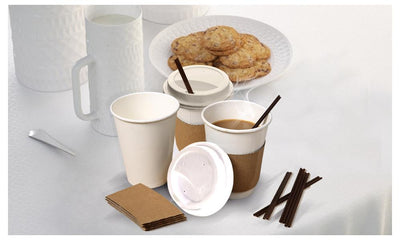 110 Pcs 12oz Disposable Takeaway Coffee Paper Cups Triple Wall Take Away w Lids