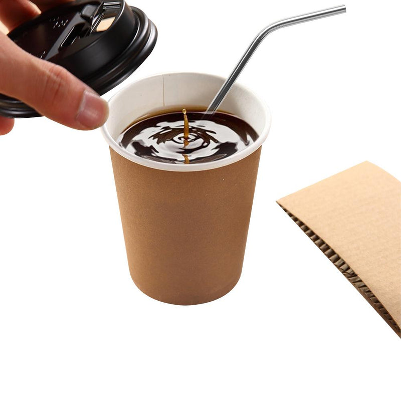 100 Pcs 20oz Disposable Takeaway Coffee Paper Cups Triple Wall Take Away Lids
