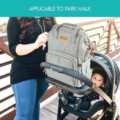 Waterproof Mummy Nappy Diaper Bag Baby Travel Changing Nursing Backpack Grey