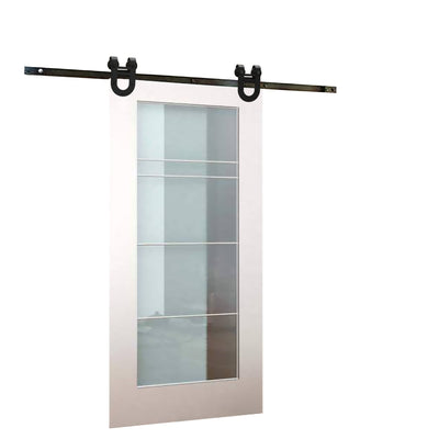 3.66M Antique Classic Style Single Sliding Barn Door Hardware Track Roller Kit