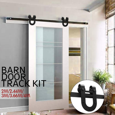 3.66M Antique Classic Style Single Sliding Barn Door Hardware Track Roller Kit