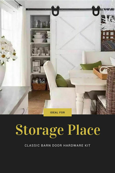 3.66M Antique Classic Style Single Sliding Barn Door Hardware Track Roller Kit