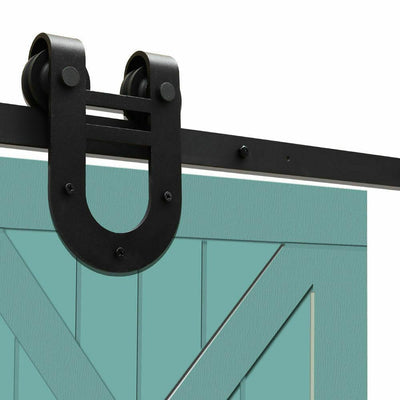 3.66M Antique Classic Style Single Sliding Barn Door Hardware Track Roller Kit