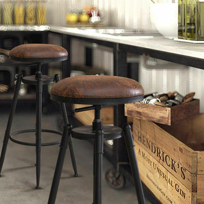 2x Levede Rustic Industrial Bar Stool Kitchen Stool Barstool Swivel Dining Chair