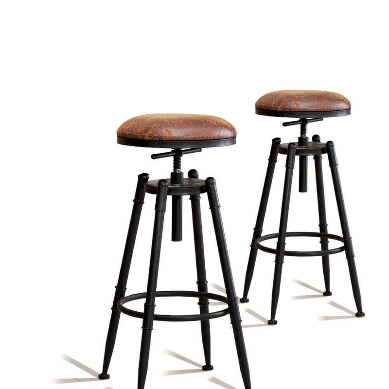 2x Levede Rustic Industrial Bar Stool Kitchen Stool Barstool Swivel Dining Chair