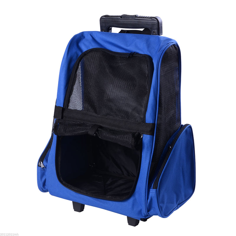 PawHut 4in1 Pet Backpack Carrier Car seat Dog Cat Rolling Luggage Crates