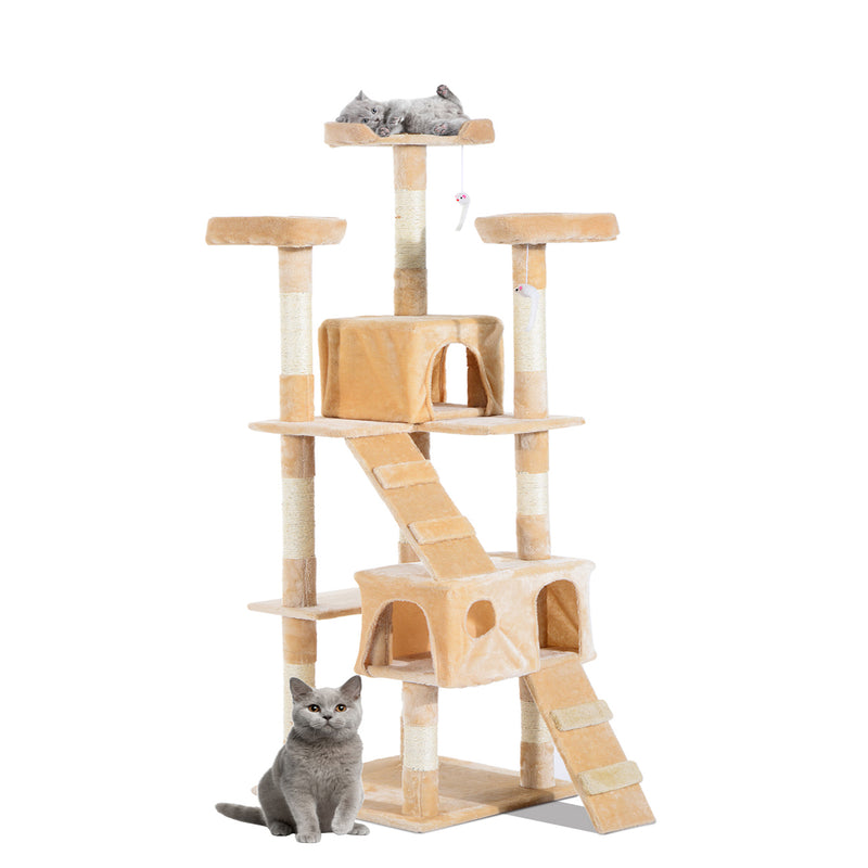 Multi-Level Cat Tree Scratcher Activity Center Climbing Tree Condo Furniture w/