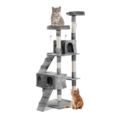 Multi-Level Cat Tree Scratcher Activity Center Climbing Tree Condo Furniture w/