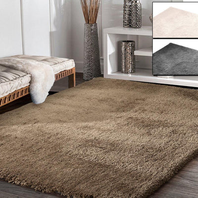 Ultra Soft Anti Slip Rectangle Plush Shaggy Floor Rug Carpet in Taupe 60x220cm