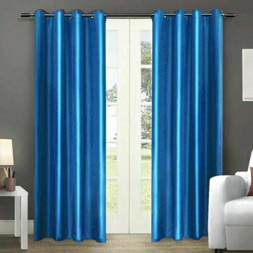 2x Blockout Curtains Panels Blackout 3 Layers Eyelet Room Darkening  140x230cm