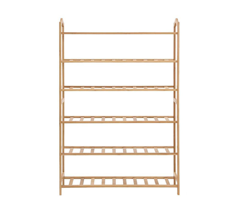 Levede Bamboo Shoe Rack Storage Wooden Organizer Shelf Stand 6 Tiers Layers 70cm