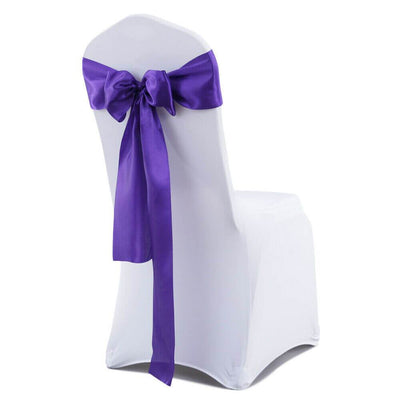 50x Satin Chair Sashes Cloth Cover Wedding Party Event Decoration Table Runner